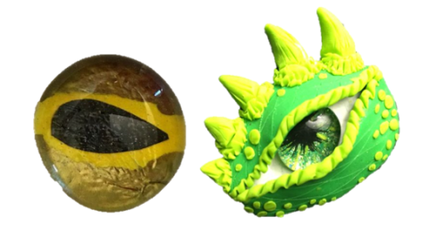 clay dinosaur or dragon eye craft