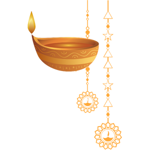 golden Diwali candle decorations