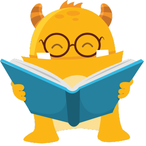 yellow friendly monster reading book