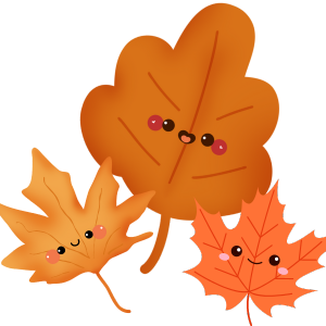 cute smiling fall leaves 