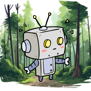 robot in the woods