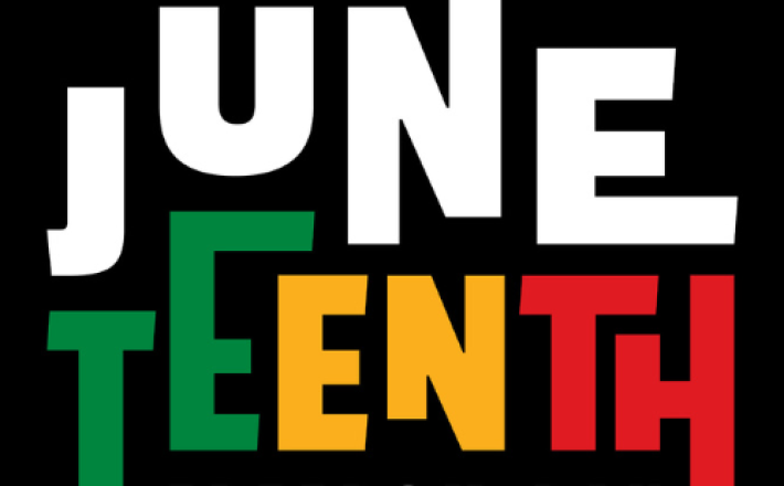 Juneteenth Freedom Day logo in green yellow and red linking to ebook collection