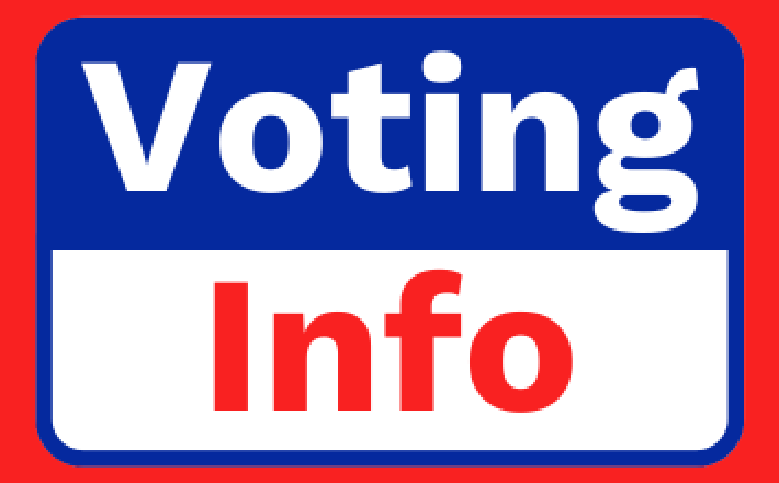 Red and blue graphic reading "Voting Info"