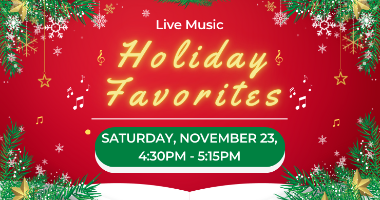 Live Music: Holiday Favorites with John Boda, November 23, 4:30pm